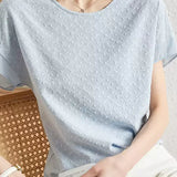 Textured Short Sleeve Chiffon Top
