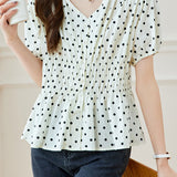Elegant Casual V-Neck Ruffle Shirt