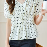 Elegant Casual V-Neck Ruffle Shirt