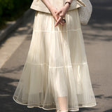 French Vintage Pleated Midi Skirt