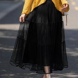 French Vintage Pleated Midi Skirt