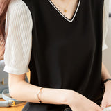 French Style V-Neck Chiffon Shirt