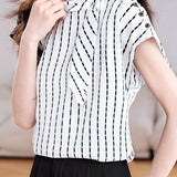 Minimalist Striped Ribbon Shirt