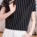 Minimalist Striped Ribbon Shirt