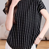 Minimalist Striped Ribbon Shirt