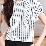 Minimalist Striped Ribbon Shirt