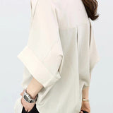 Batwing Sleeve Lapel Button-Up Shirt