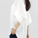 Batwing Sleeve Lapel Button-Up Shirt