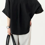 Batwing Sleeve Lapel Button-Up Shirt