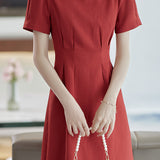 Elegant Waffle Waist Skirt