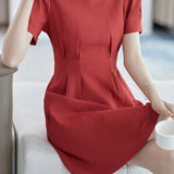 Elegant Waffle Waist Skirt