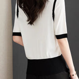Minimalist Color Block Knit Sweater