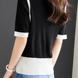 Minimalist Color Block Knit Sweater