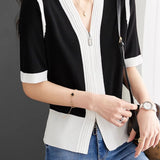 Minimalist Color Block Knit Sweater