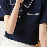 Casual Elegant Striped Polo Shirt