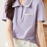 Casual Elegant Striped Polo Shirt
