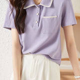 Casual Elegant Striped Polo Shirt