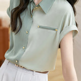 Versatile Color Block Shoulder Panel Shirt