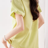 Elegant Soft Puff Short Sleeve Top