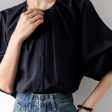 French Vintage Puff Sleeve Shirt