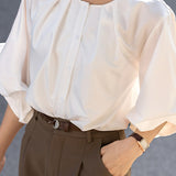 French Vintage Puff Sleeve Shirt