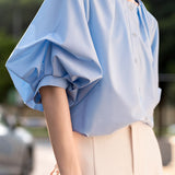 French Vintage Puff Sleeve Shirt
