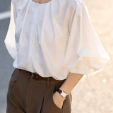 French Vintage Puff Sleeve Shirt