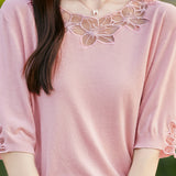 Elegant Hollow Knit Top