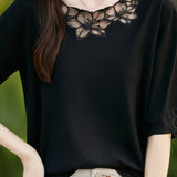 Elegant Hollow Knit Top