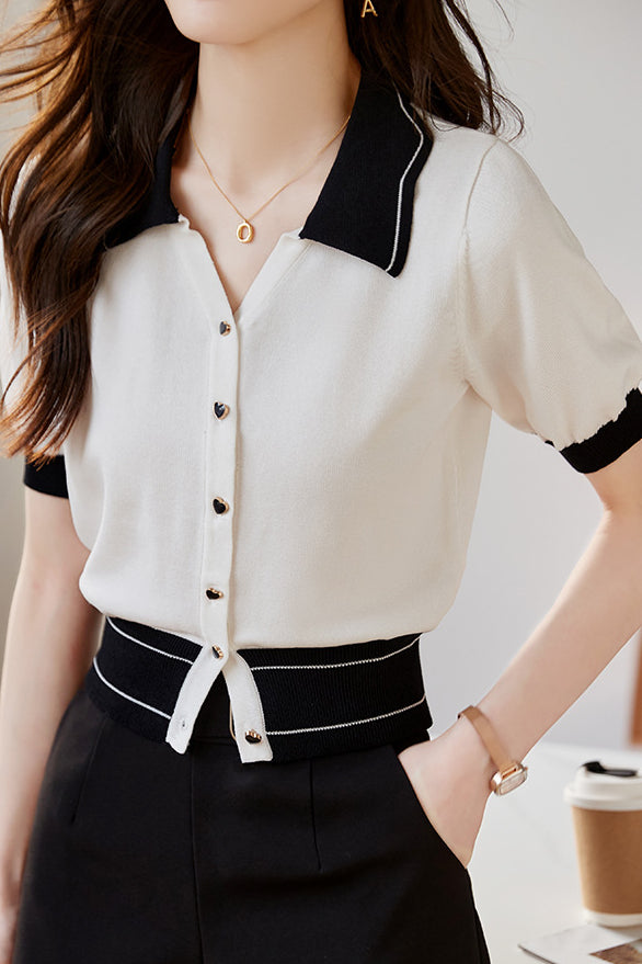 French Sweet Collared Knit Sweater - liwisi
