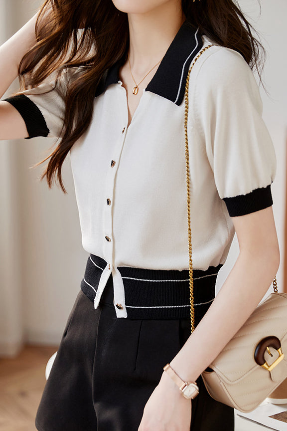 French Sweet Collared Knit Sweater - liwisi