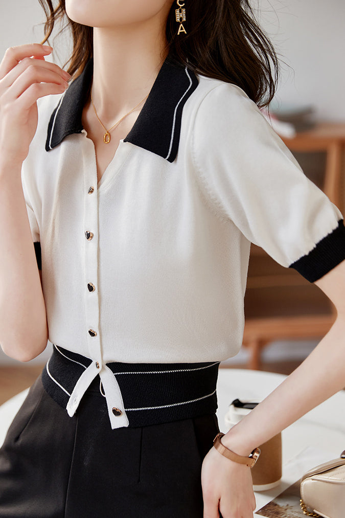 French Sweet Collared Knit Sweater - liwisi