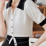 French Sweet Collared Knit Sweater - liwisi