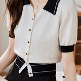 French Sweet Collared Knit Sweater - liwisi