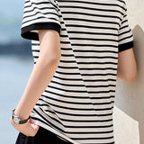 Casual Striped Short-Sleeve T-Shirt
