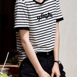 Casual Striped Short-Sleeve T-Shirt