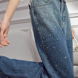 Fashion Gradient Rhinestone Jeans