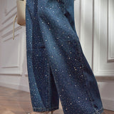 Fashion Gradient Rhinestone Jeans