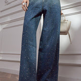 Fashion Gradient Rhinestone Jeans