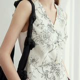 Floral Print Half-Skirt Set