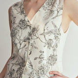 Floral Print Half-Skirt Set