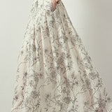 Floral Print Half-Skirt Set
