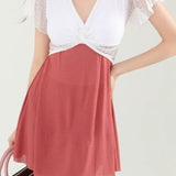Color Block Skirted Swimsuit