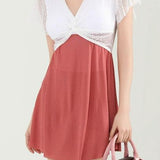 Color Block Skirted Swimsuit