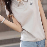 Flower Embroidery Women's T-shirt