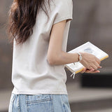 Flower Embroidery Women's T-shirt