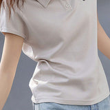 Flower Embroidery Women's T-shirt