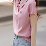 Flower Embroidery Women's T-shirt