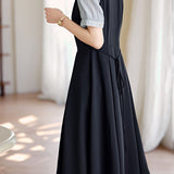 Textured Faux Two-Piece Dress