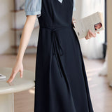 Textured Faux Two-Piece Dress